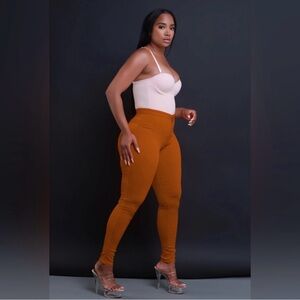 Super Swank High Waist Stretchy Jeans - Caramel
